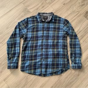 Billabong ROSECRANS Blue Plaid Flannel Long Sleeve Button Woven Men's Shirt